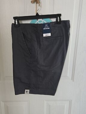 George Men's Charcoal Gray Flat Front Shorts Size 40 9"